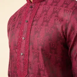 diwas by manyavar Men Self Design Jacquard Straight Kurta image 2