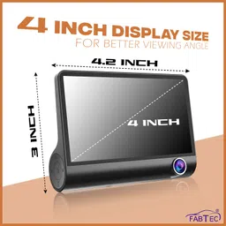fabtec 3Lens HD 1080P Car Dashcam with Night Vision|G-Sensor|Parking Assistance|SD CARD Dashboard, In-car, Reverse Assist Camera System image 4