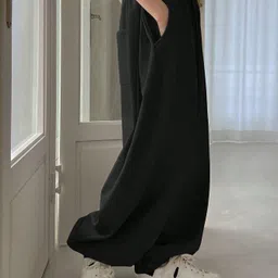daphne maurier Women Solid Black Track Pants image 4