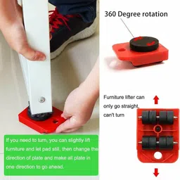 niwrt Furniture Lifter with 4 Sliders, 360 Degree Rotatable Pads_132 Appliance Furniture Caster image 3
