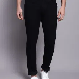 cantabil Men Regular Mid Rise Black Jeans image 1