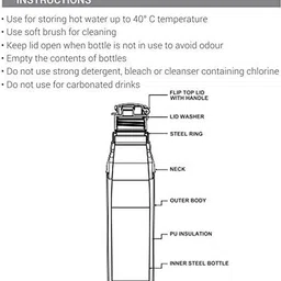 milton KOOL STEELIGHT-600 Inner Steel Water Bottle for Kids 520 ml Bottle image 3