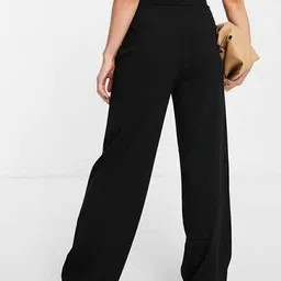 broadstar Women Loose Fit Black Lycra Blend Trousers image 2