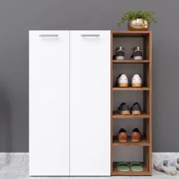 mintwud from pepperfry Claire 22- Pairs 2 Door Shoe Cabinet In White And Noce Lyon Colour-picture-15