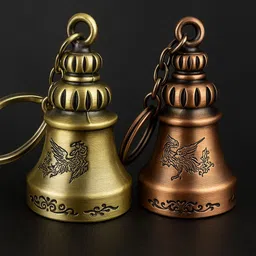abel Combo of 2 Guardian Bell Keychain Tibetan Bike Car Key Chain-picture-24
