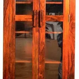 Solid Sheesham Wood Book shelf/ glass door and drawer for home and office Solid Wood Close Book Shelf-image-96