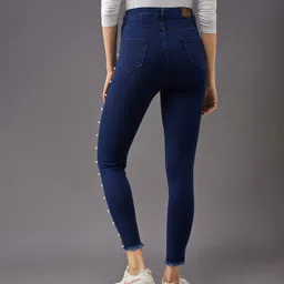 miss chase Women Skinny High Rise Blue Jeans image 2