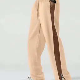 jump cuts Men Colorblock Beige Track Pants image 1