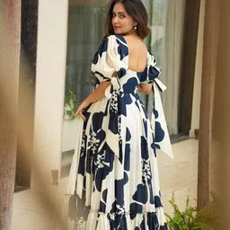 vimura fashion Printed Georgette Stitched Anarkali Gown image 4