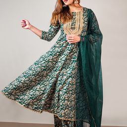 janasya Women Pure Cotton Kurta Palazzo Dupatta Set-picture-32