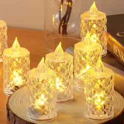 deodap LED Crystal-Effect Flameless Candle Light Set – Elegant Home Decor Lighting Candle image 2