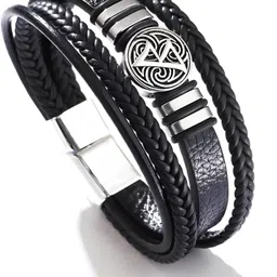 karishma kreations Leather Silver Bracelet image 4