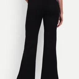 broadstar Women Flared Black Lycra Blend Trousers image 3