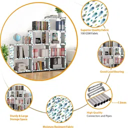 sb07 9 Layer Multipurpose Portable l SpaceSaving Cloth/Shoe/Books Shelf Home & Office Metal Open Book Shelf image 2
