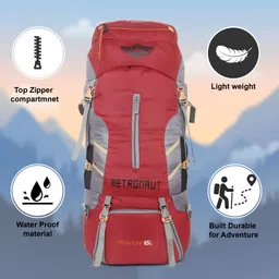 metronaut Adventure Series Hiking/Camping/Travel Bag with Rain Cover Rucksack- 65 L image 5