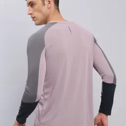 technosport Men Colorblock Round Neck Polyester Purple T-Shirt image 3