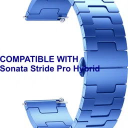 ACM WSM37Y20BL2160 Watch Strap Metal Steel 20mm for |Sonata Stride Pro Hybrid Smartwatch Blue Smart Watch Strap-picture-13