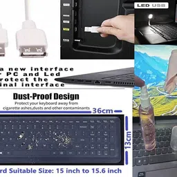 ANJO WiredKeyboard&Mouse-Pad-Hub3-Cleanr-OTGCM-Ext-LED-Skin-15.6iScrn&KeyGuard&Sleeve Combo Set image 4