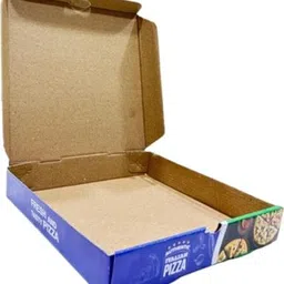 khaana packaging Pizza Box Cardboard, Craft Paper Pizza Box (9 inch) 3ply Corrugated pizza box size -8.75X8.75X1.5'' inch Pizza Packaging Box image 3