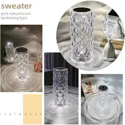 QueryZen Crystal Lamp,16 Color Changing Rose Crystal Diamond Table Lamp,USB Rechargeable Table Lamp image 3
