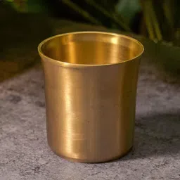 rammetals Home Pure Kansa (Bronze) Water Glass – 220 ML |Handmade Curved Rim Kansa Tumbler Glass Water/Juice Glass image 4