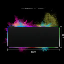 amp RGB Gaming XXL, Non Slip Rubber base, (80X30X4) Mousepad image 5