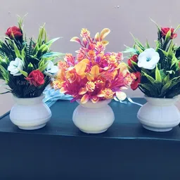 Artificial Plant For Home/Office Table Decoration or Gift Multicolor, Purple Rose Artificial Flower with Pot-image-95