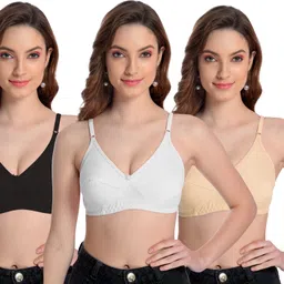 boomshy Pack of 3 Women Full Coverage Non Padded Bra image 1