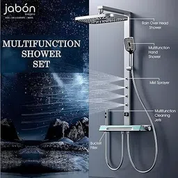JABON BAGNO Shower Panel System with LED Temperature Display, Top Shower, Hand Shower Mixer image 4