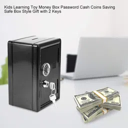 fideo Tijori Piggy Bank for Kids with Combination Lock And Key, Money Saving Box Cash Box image 4