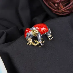 Kavove Alloy Elephant Glamour Lapel Pin-picture-14