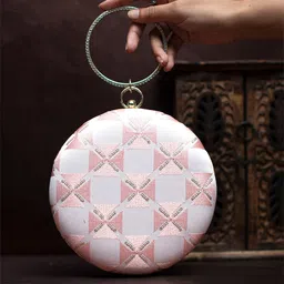 ARTKLIM Embroidered Embellished Box Clutch image 1