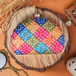 ARTKLIM Pink & Yellow Embroidered Box Clutch-picture-27