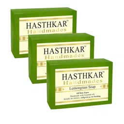 Hasthkar Set of 3 Handmades Glycerine Lemon Grass Soap 125gm Each-picture-41