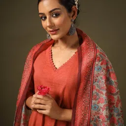 anni designer Women Cotton Blend Kurta Pant Dupatta Set image 5