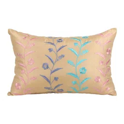 Home Beige Embroidered Rectangle Cushion Covers image 2