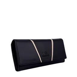 YESSBENZA Black Textured Quilted Envelope Clutch image 3