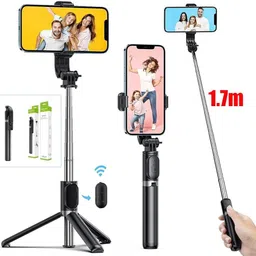 ZOBAK 3-in-1 Extendable Selfie Stick Tripod with Wireless Bluetooth Remote Cable Selfie Stick image 2