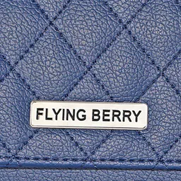 FLYING BERRY Women Blue Checked Purse With Quilted Detailing image 5