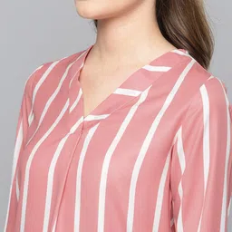harpa Casual Regular Sleeves Striped Women Pink Top image 5