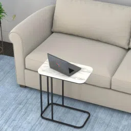 creator handicrafts Marble Top Side Table In Black Colour image 4