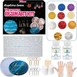 exploralearn Ultimate Resin Art Kit - DIY Alphabet and Coaster Kit with 200 gm Epoxy Resin-picture-28