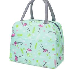 HOUSE OF QUIRK Unisex Sea Green Printed Insulated Lunch Bag-image-41