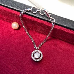 ABDESIGNS Silver-Plated American Diamond-studded Watch Charm image 1
