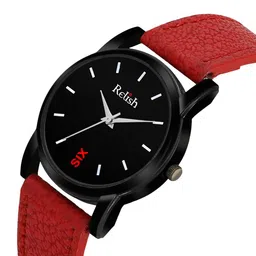 Relish Women Black & Red Set Of 2Embellished Dial & Straps Analogue Watch image 2