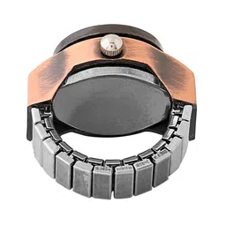 Yellow Chimes Men Solid Brown Stretchable Watch Ring image 3