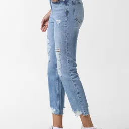 ONLY Women Skinny Fit High-Rise Highly Distressed Heavy Fade Stretchable Jeans image 2