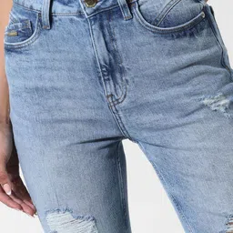 ONLY Women Skinny Fit High-Rise Highly Distressed Heavy Fade Stretchable Jeans image 5