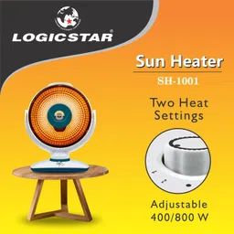 logicstar SH-1001 Sun Room Heater / Oscillation + Tilt Feature / Adjustable Heat 400-800W Carbon Room Heater image 5