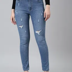 SHOWOFF Women Jean Low Distress High-Rise Light Fade Stretchable Jeans-picture-28